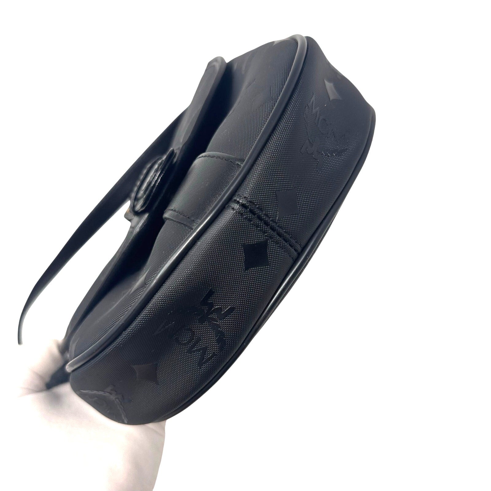 Vintage MCM Black Visettos Signature Crossbody Bag