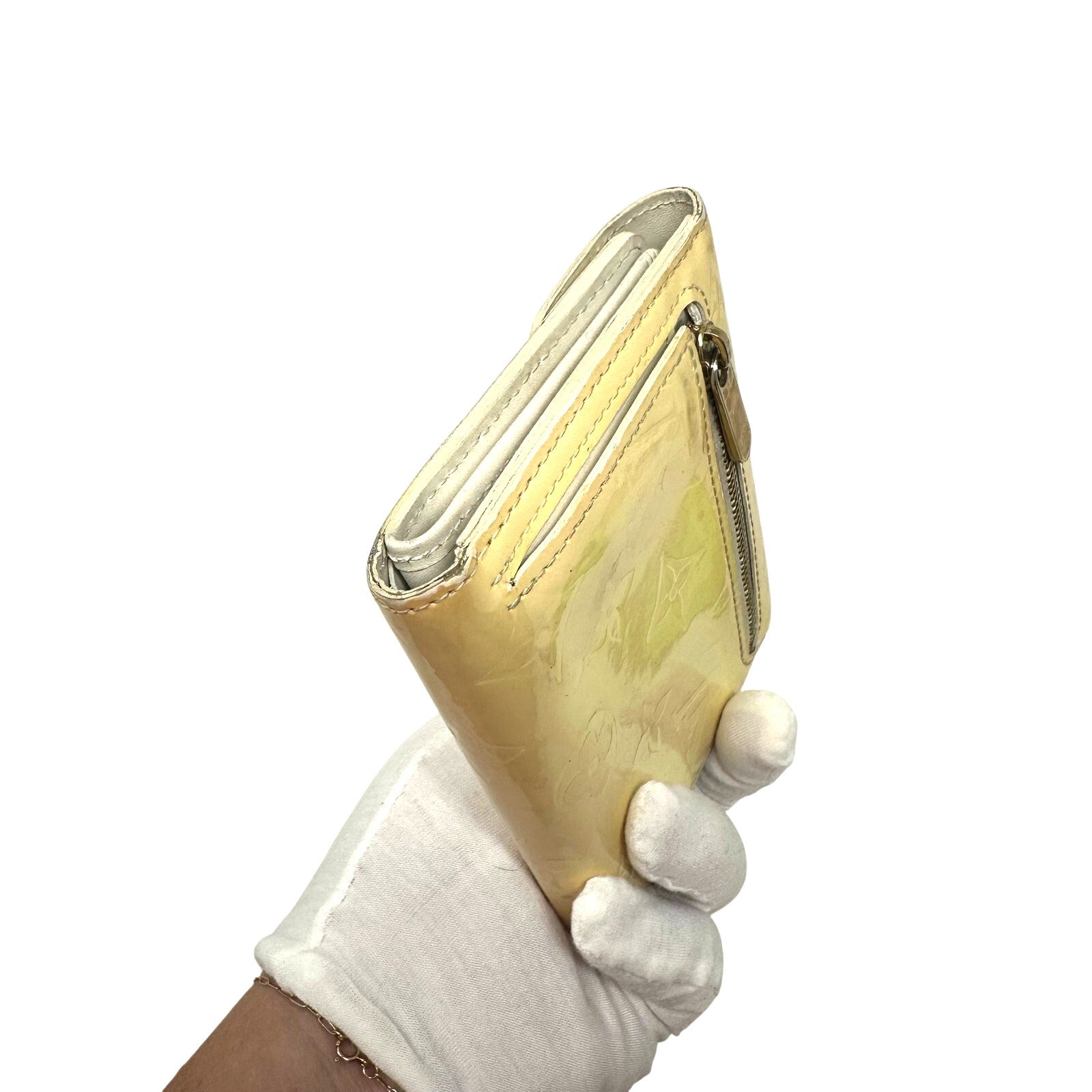 Louis Vuitton LV Monogram Vernis Koala Wallet Cream Yellow