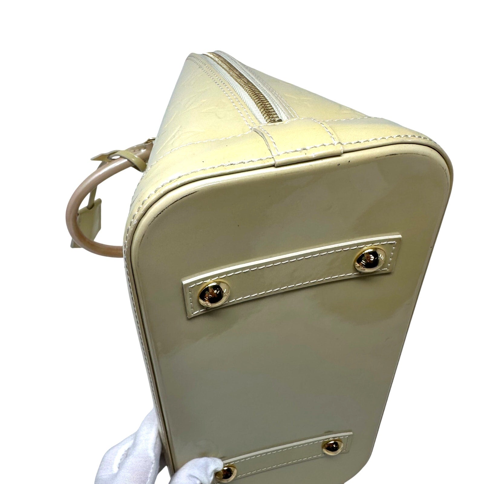 Louis Vuitton LV Monogram Vernis Alma PM Butter Yellow