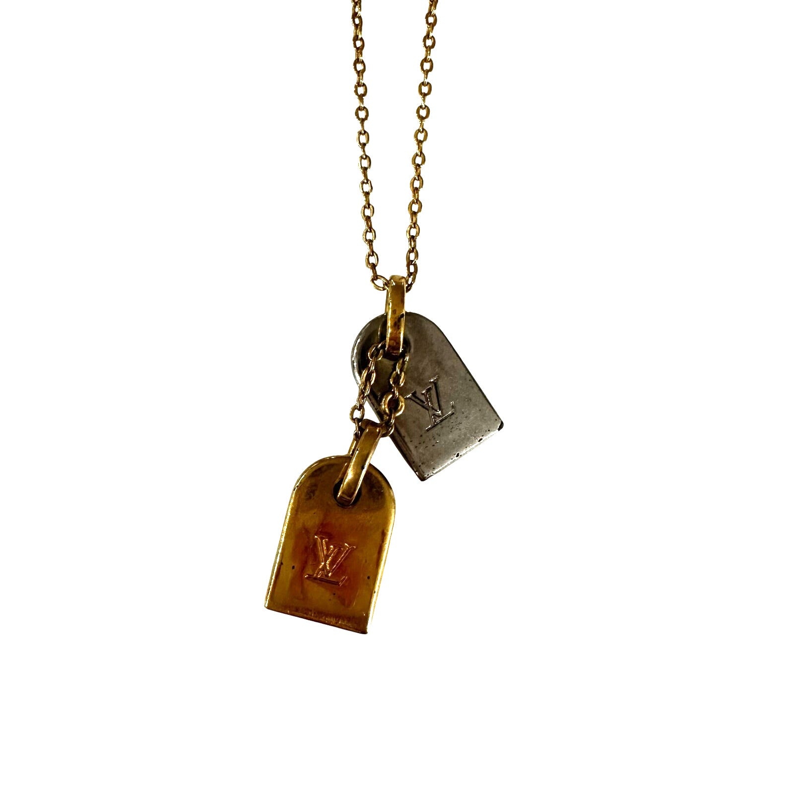 Louis Vuitton LV Mixed Metals Nannogram Pendant Necklace