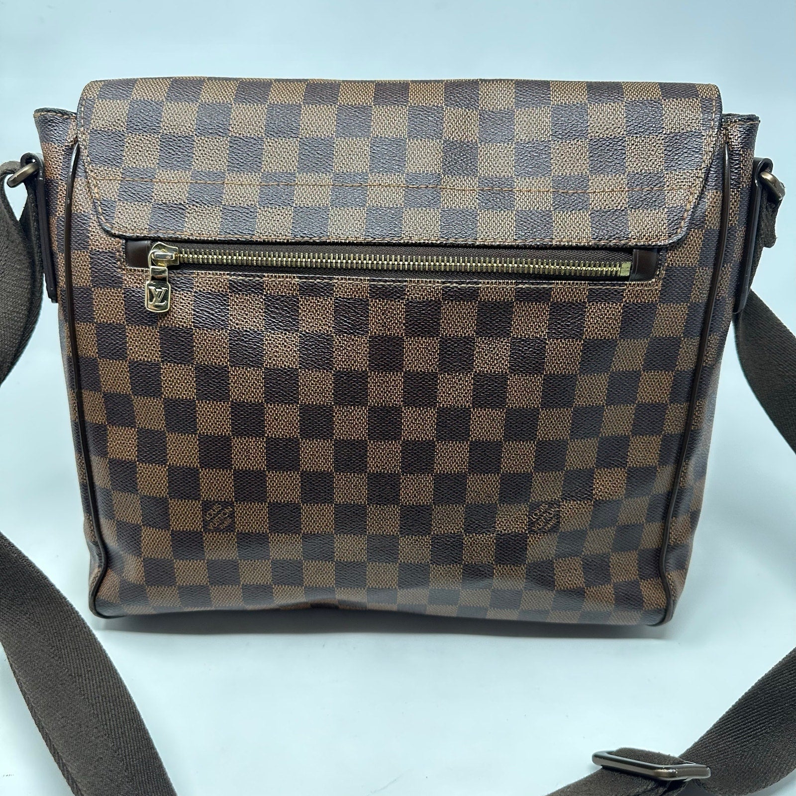 Louis Vuitton LV Damier Ebene District MM Crossbody Messenger Bag