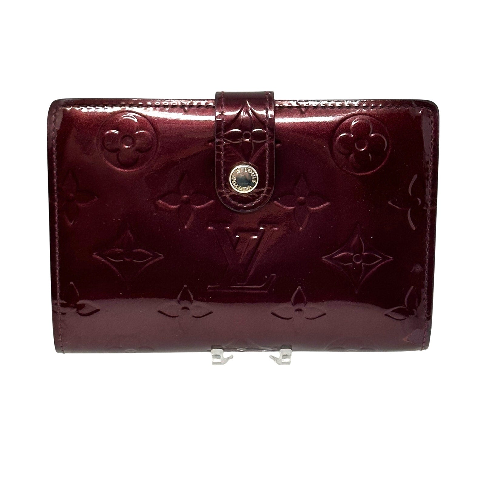Louis Vuitton LV Vernis Monogram Kisslock Wallet Burgundy