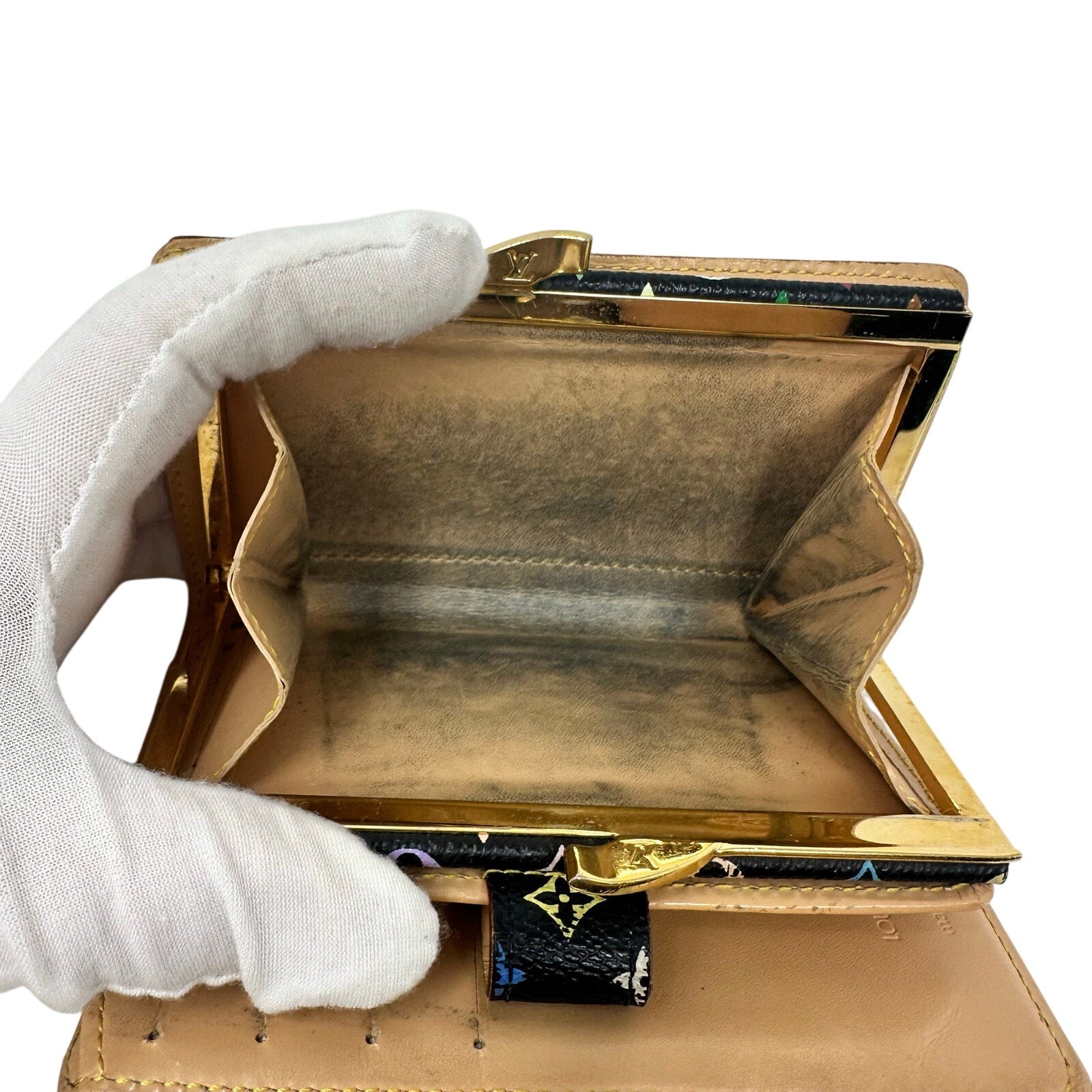 Louis Vuitton LV Black Murakami Multicolor Monogram Kisslock Wallet