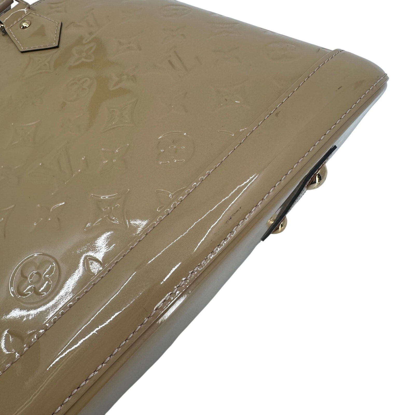Louis Vuitton LV Monogram Vernis Alma PM Yellow Gold Full Set