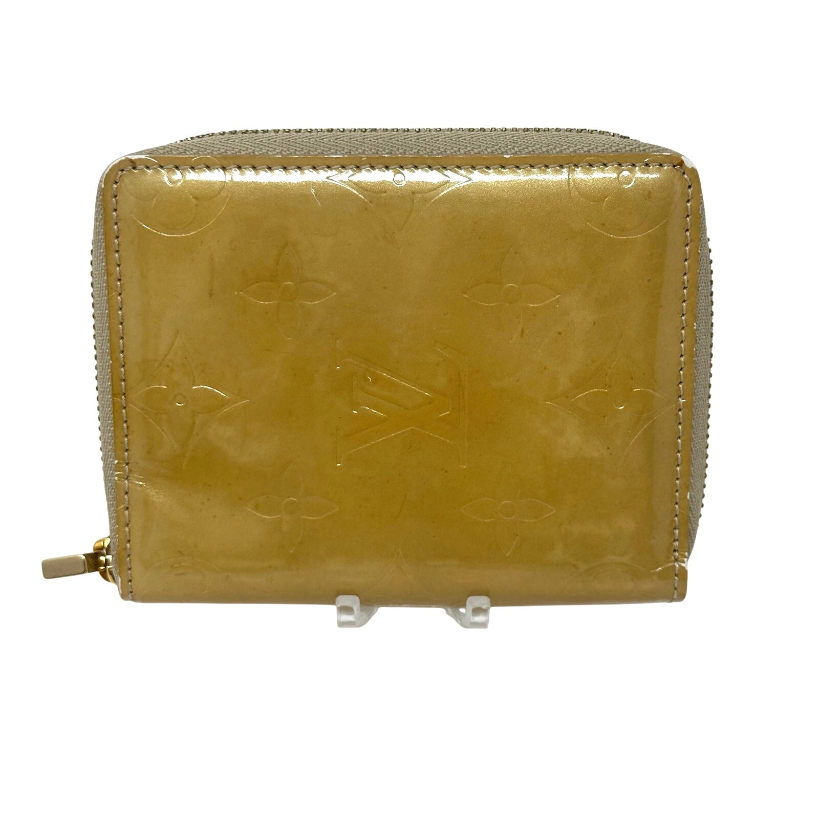 Louis Vuitton LV Monogram Vernis Zippy Coin Purse Wallet Yellow