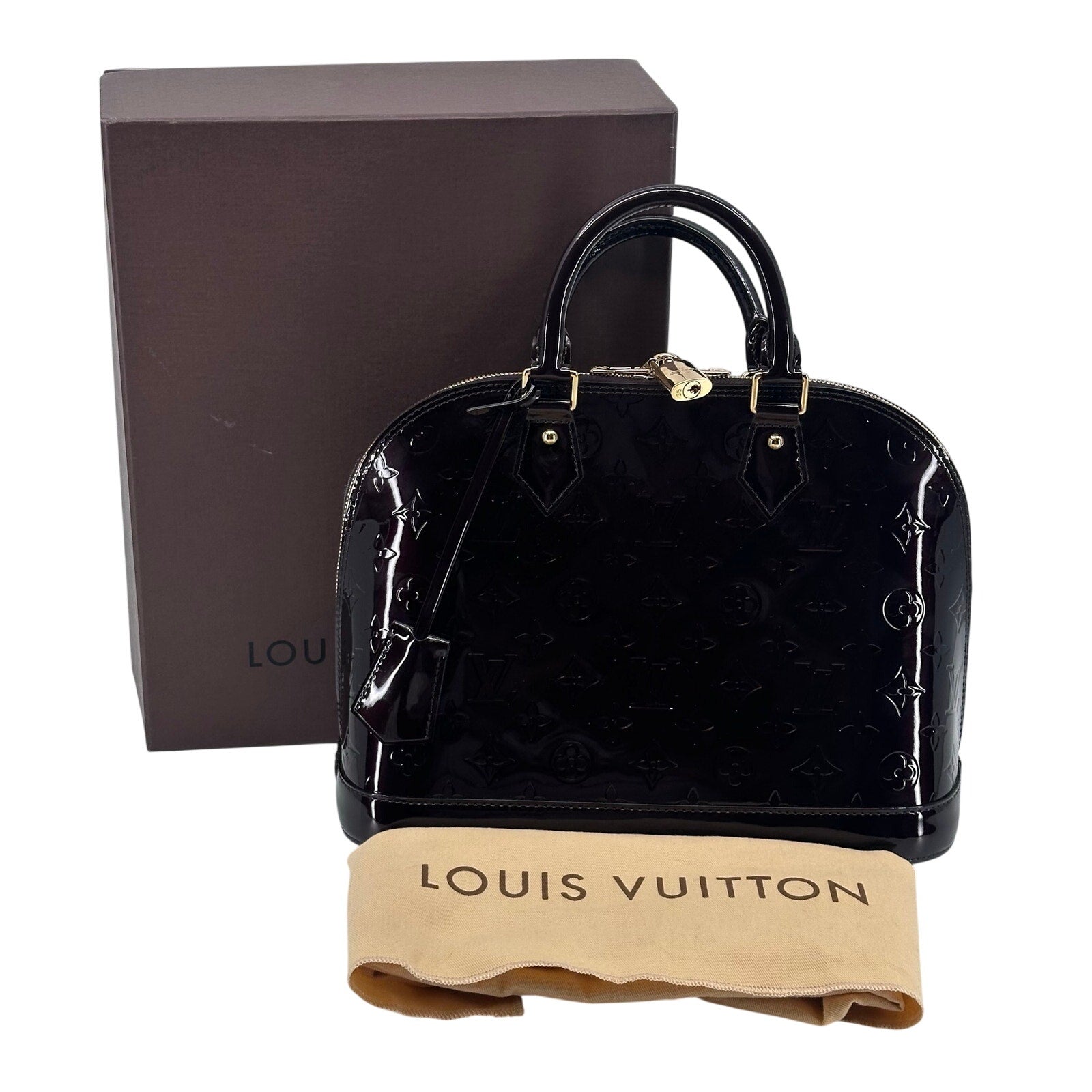 Louis Vuitton LV Monogram Vernis Alma PM Amarante Full Set