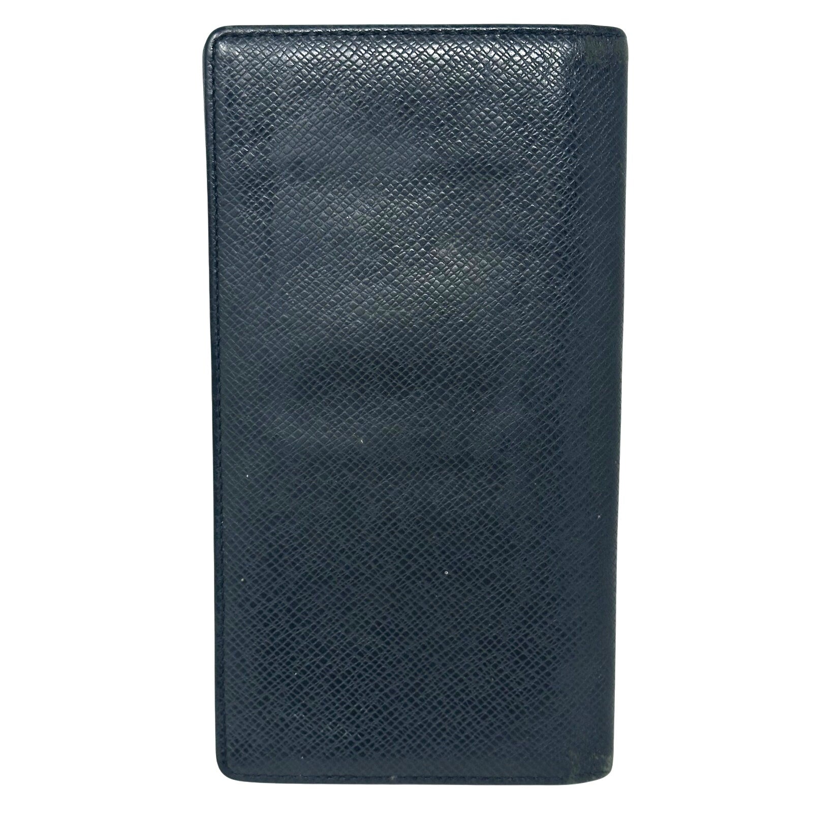 Louis Vuitton LV Taiga Leather Portefeuille Brazza Ardoise Men's Wallet Black