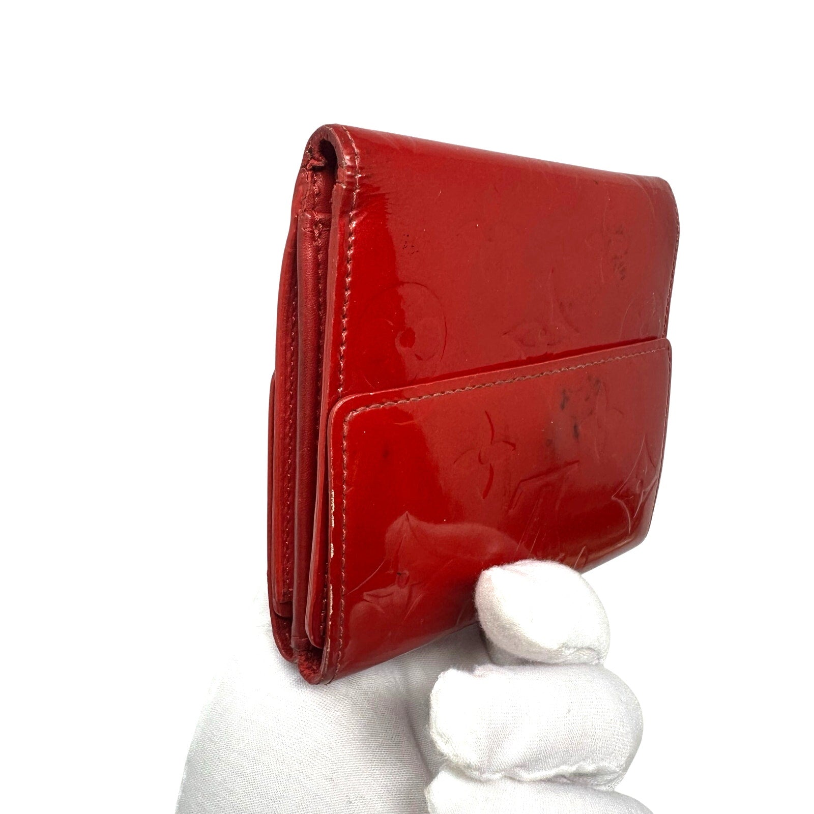 Louis Vuitton LV Vernis Monogram Elise Wallet Red