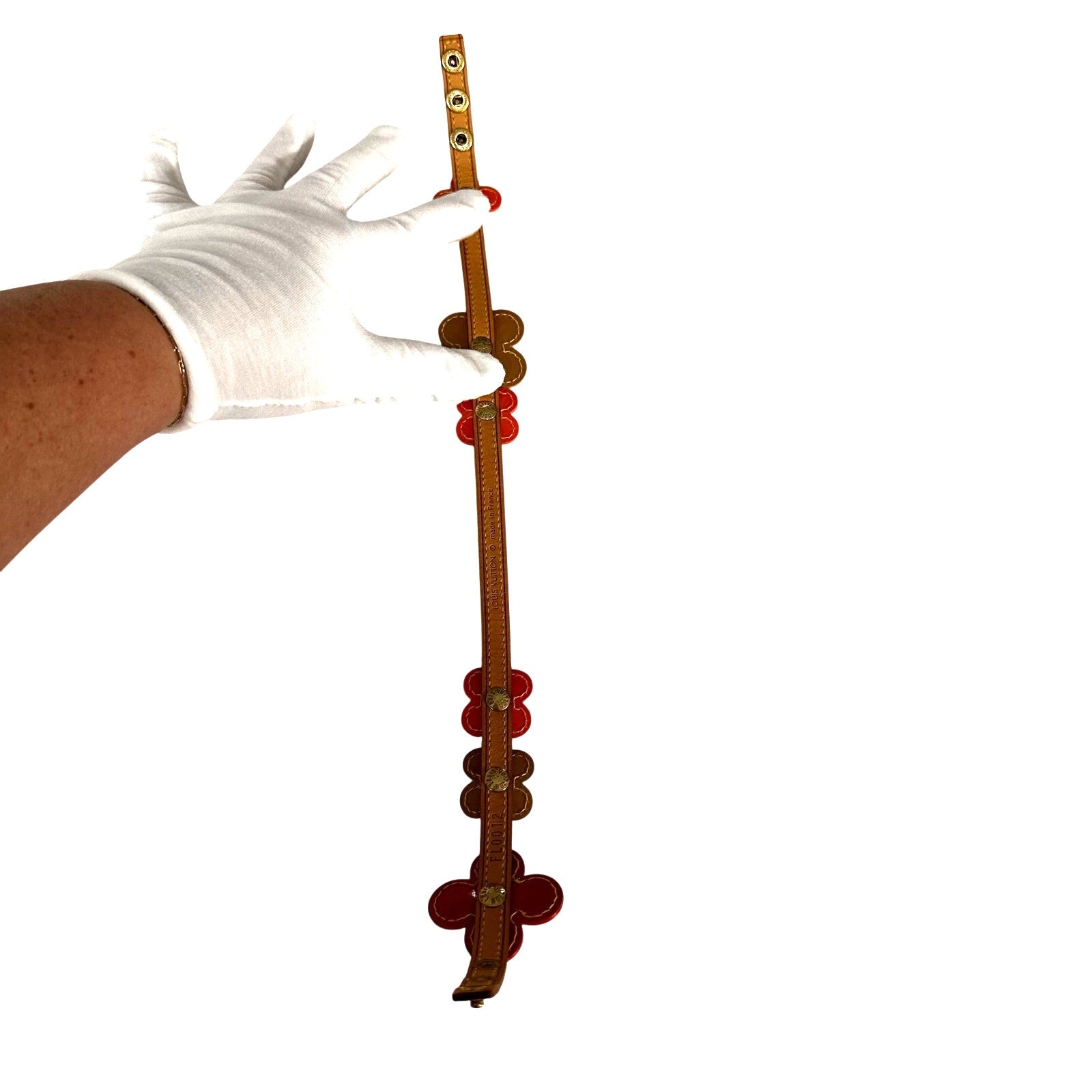 Louis Vuitton LV Monogram Vernis Lexington Flower Double Wrap Bracelet Orange Gold