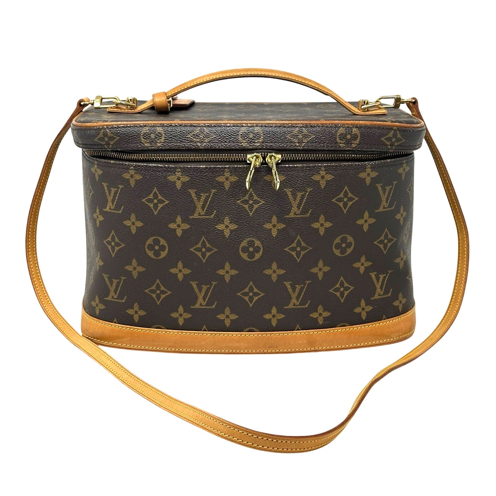 Louis Vuitton LV Monogram Nice Vanity Case Bag Long Strap