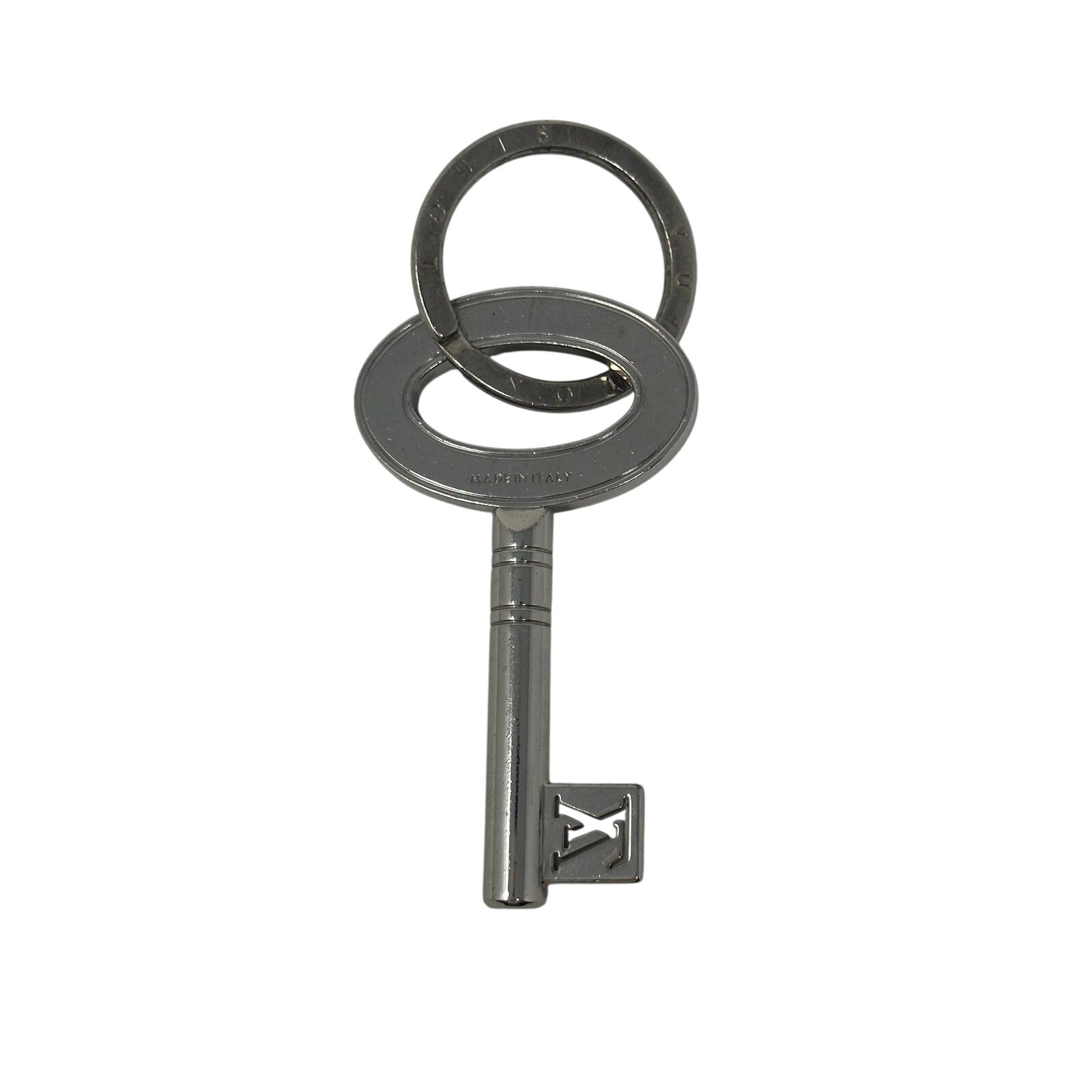Louis Vuitton LV Porte Cles Travel Key Holder Keychain Silver