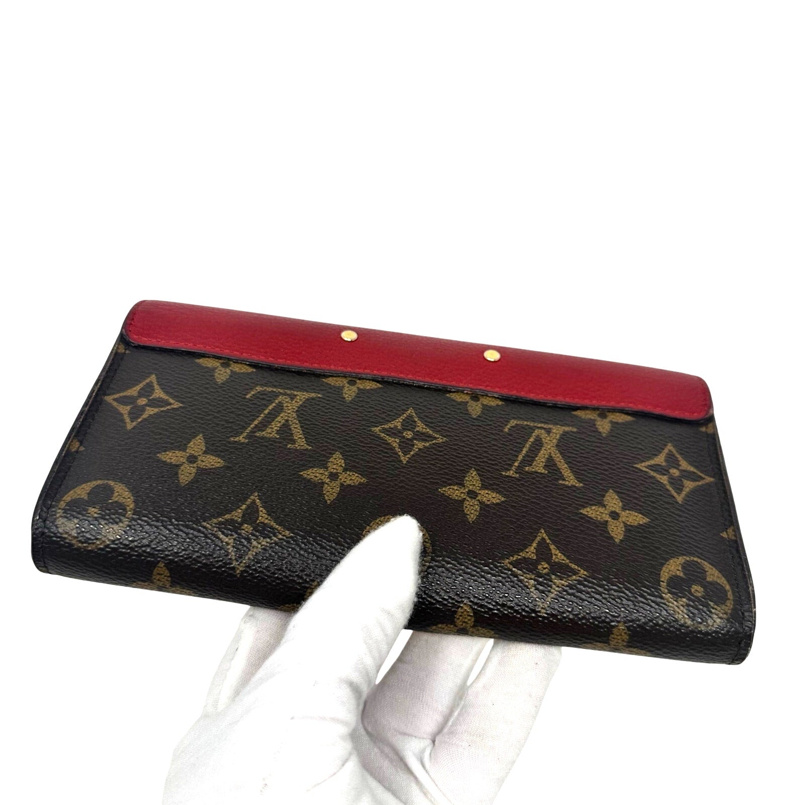 Louis Vuitton LV Monogram Red Pallas Long Wallet