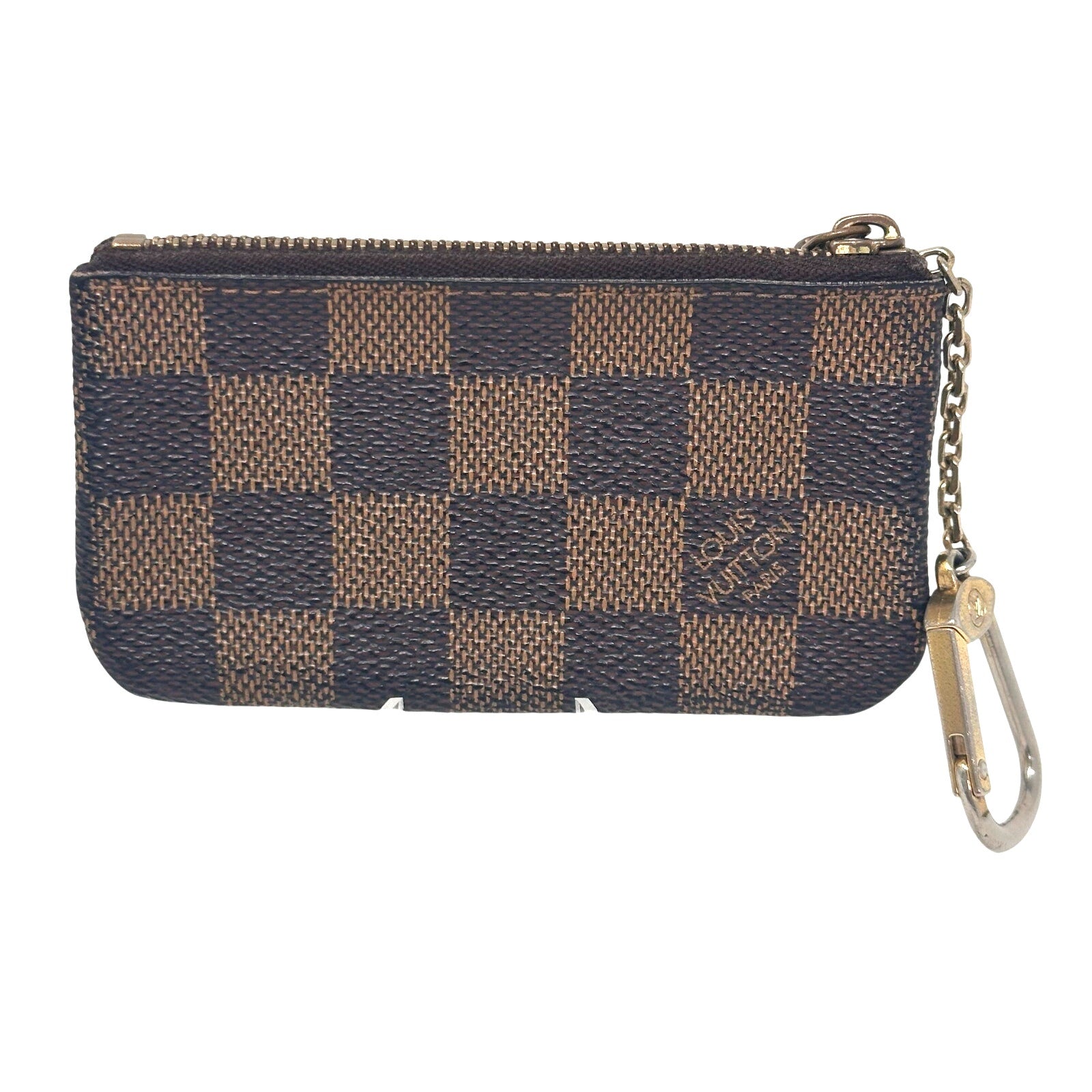 Louis Vuitton LV Damier Ebene Coin Key Cles Zip Pouch Keychain