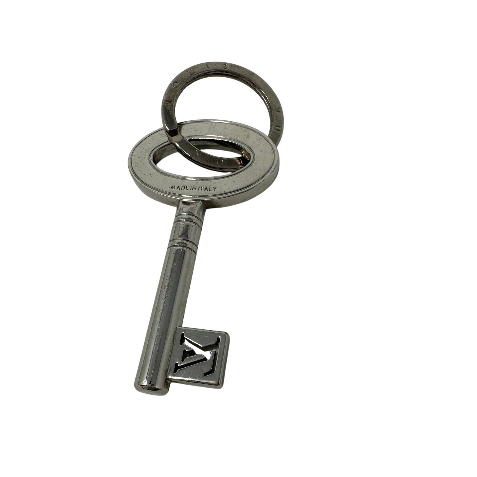 Louis Vuitton LV Porte Cles Travel Key Holder Keychain Silver
