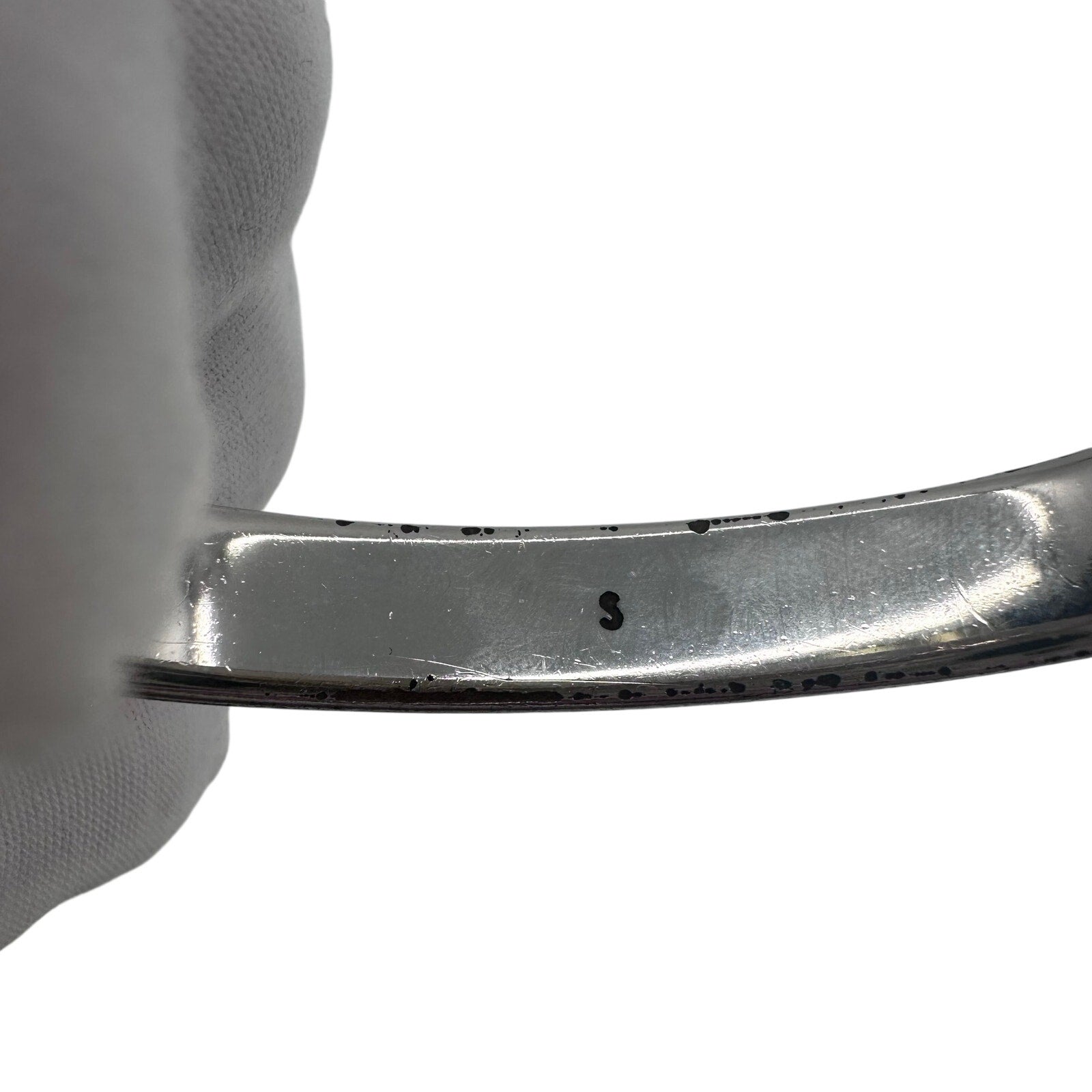 Louis Vuitton LV Nanogram Cuff Bangle Bracelet Silver Monogram Small