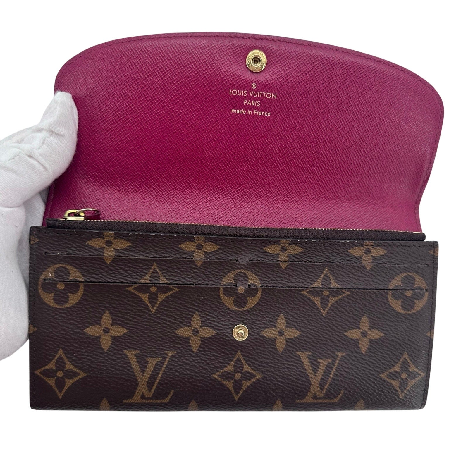 Louis Vuitton LV Monogram Emilie Wallet Pivione Pink