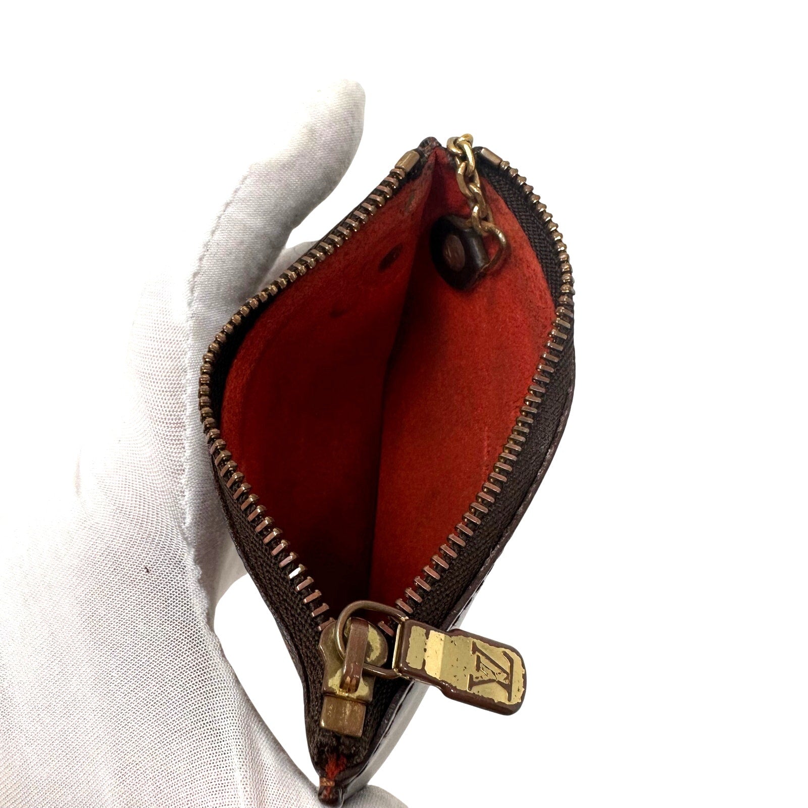 Louis Vuitton LV Damier Ebene Coin Pochette Cles Zii Key Pouch Keychain Limited Edition Solid Back