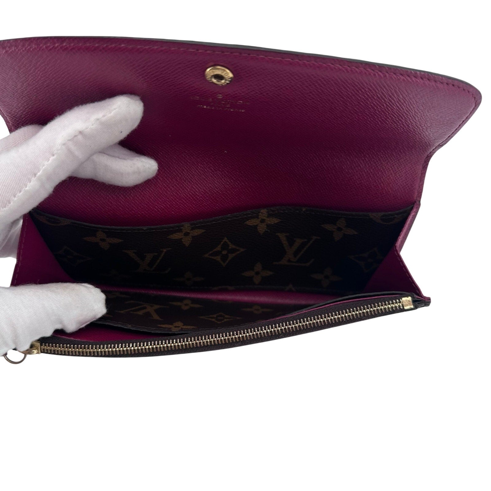Louis Vuitton LV Monogram Emilie Wallet Pivione Pink