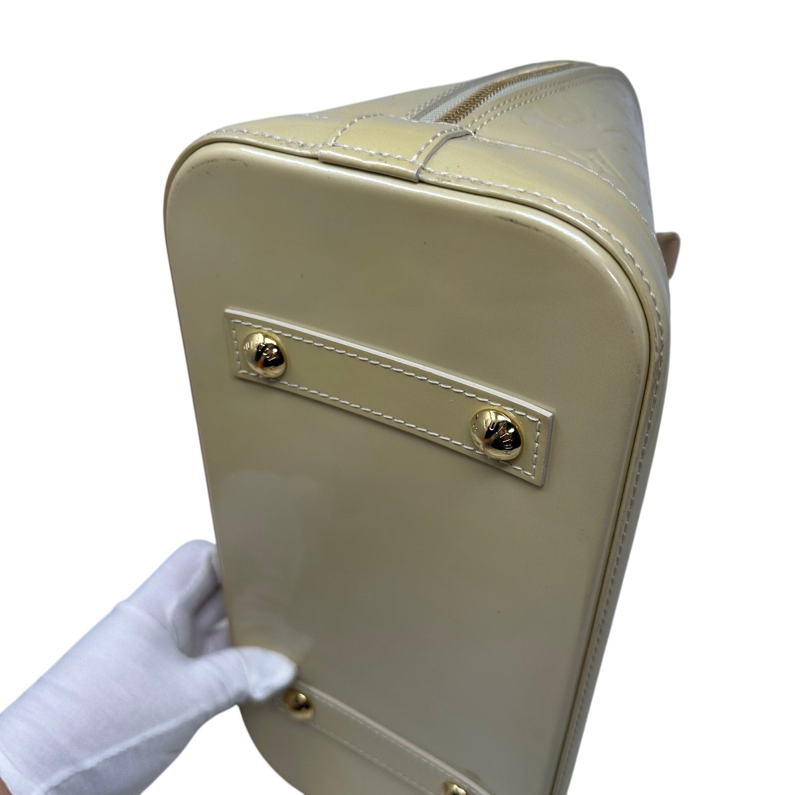 Louis Vuitton LV Monogram Vernis Alma PM Butter Yellow