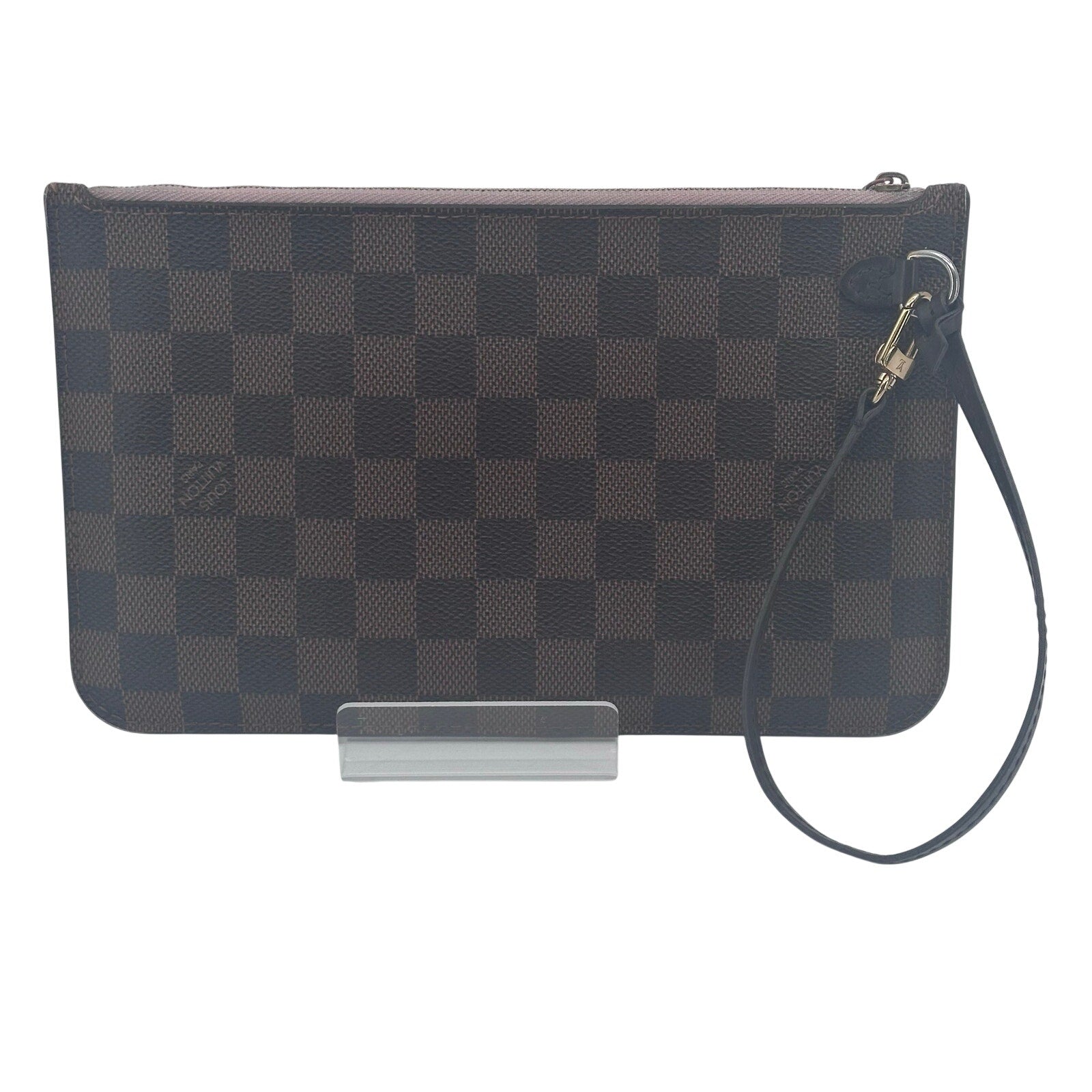 Louis Vuitton LV Damier Ebene Neverfull GM Pouch Clutch Rose Ballerine
