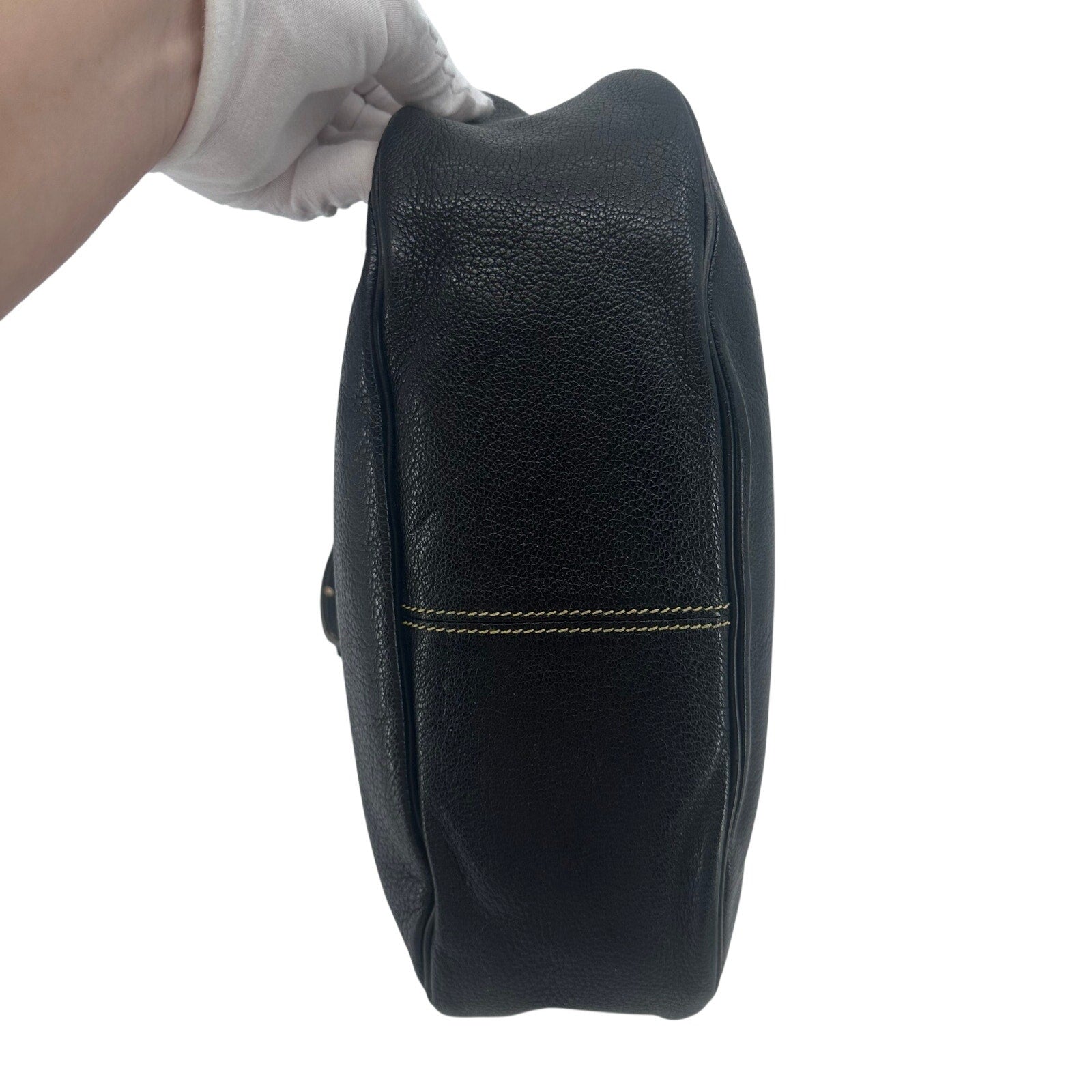 Louis Vuitton LV Suhali L Affriolant Black Leather Gold Studded Hobo Shoulder Bag