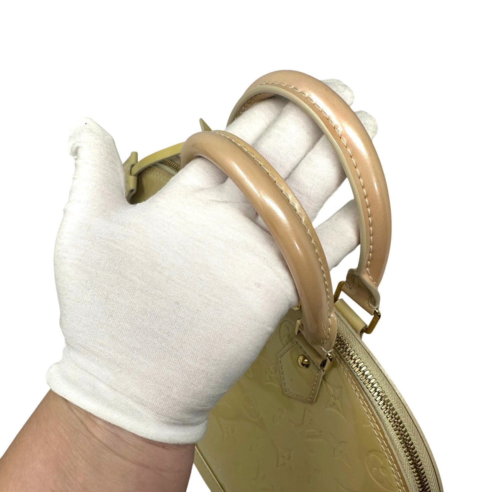Louis Vuitton LV Monogram Vernis Alma PM Butter Yellow