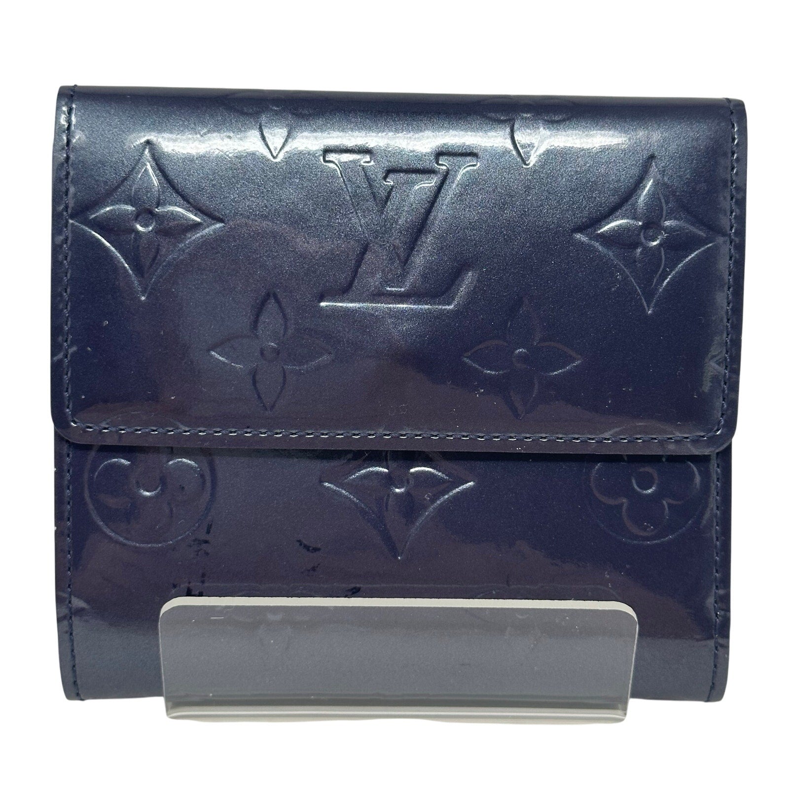 Louis Vuitton LV Vernis Monogram Elise Wallet Pearl Steel Blue