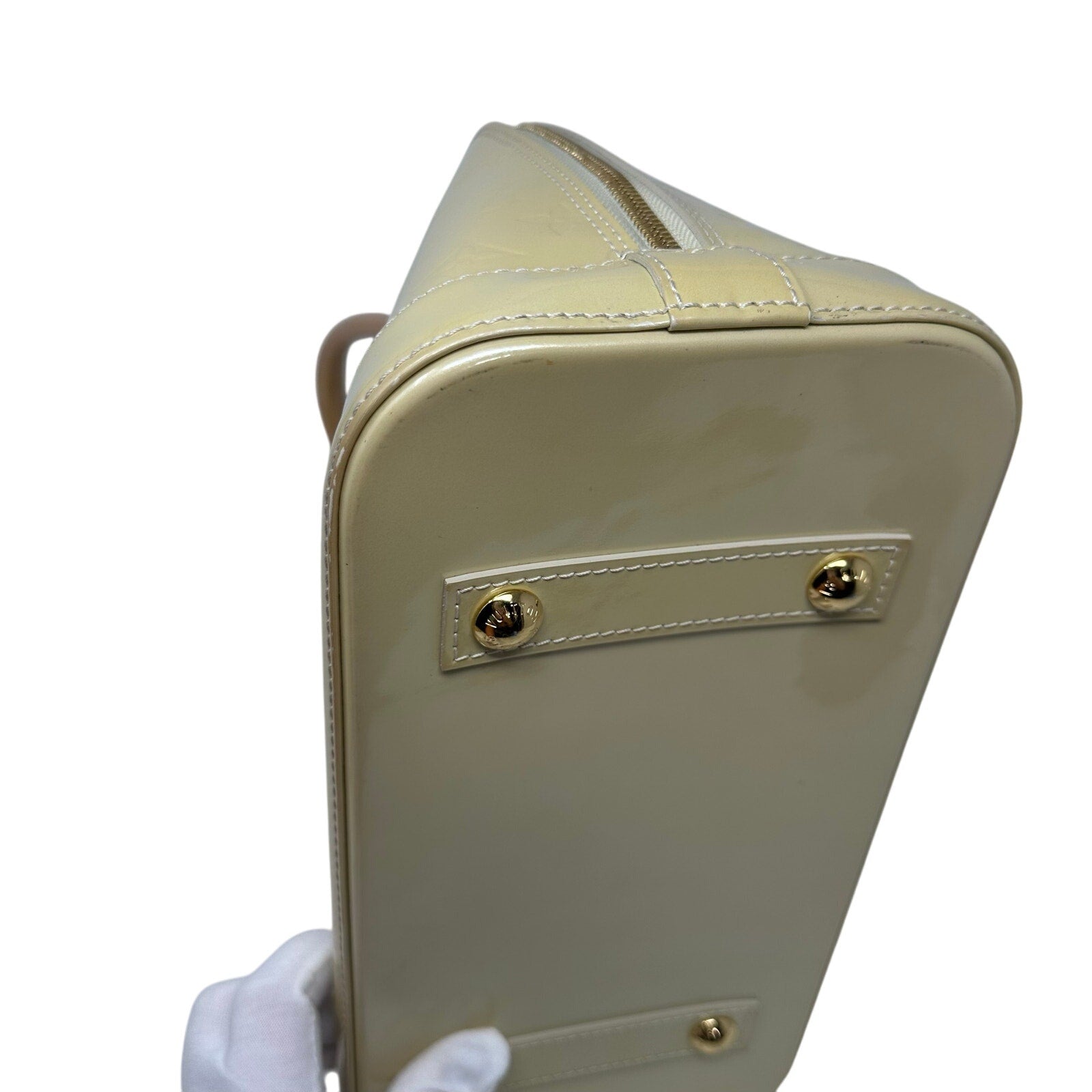 Louis Vuitton LV Monogram Vernis Alma PM Butter Yellow