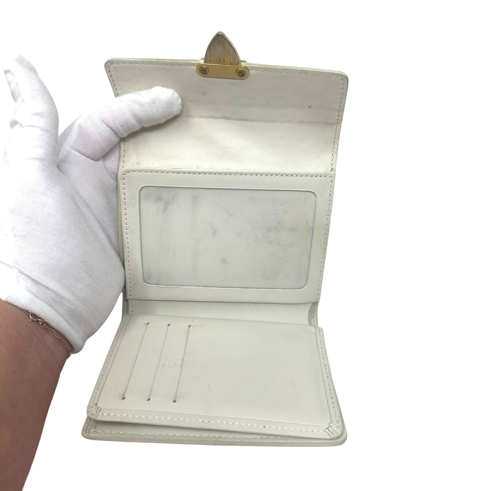 Louis Vuitton LV Monogram Vernis Koala Wallet Cream Yellow