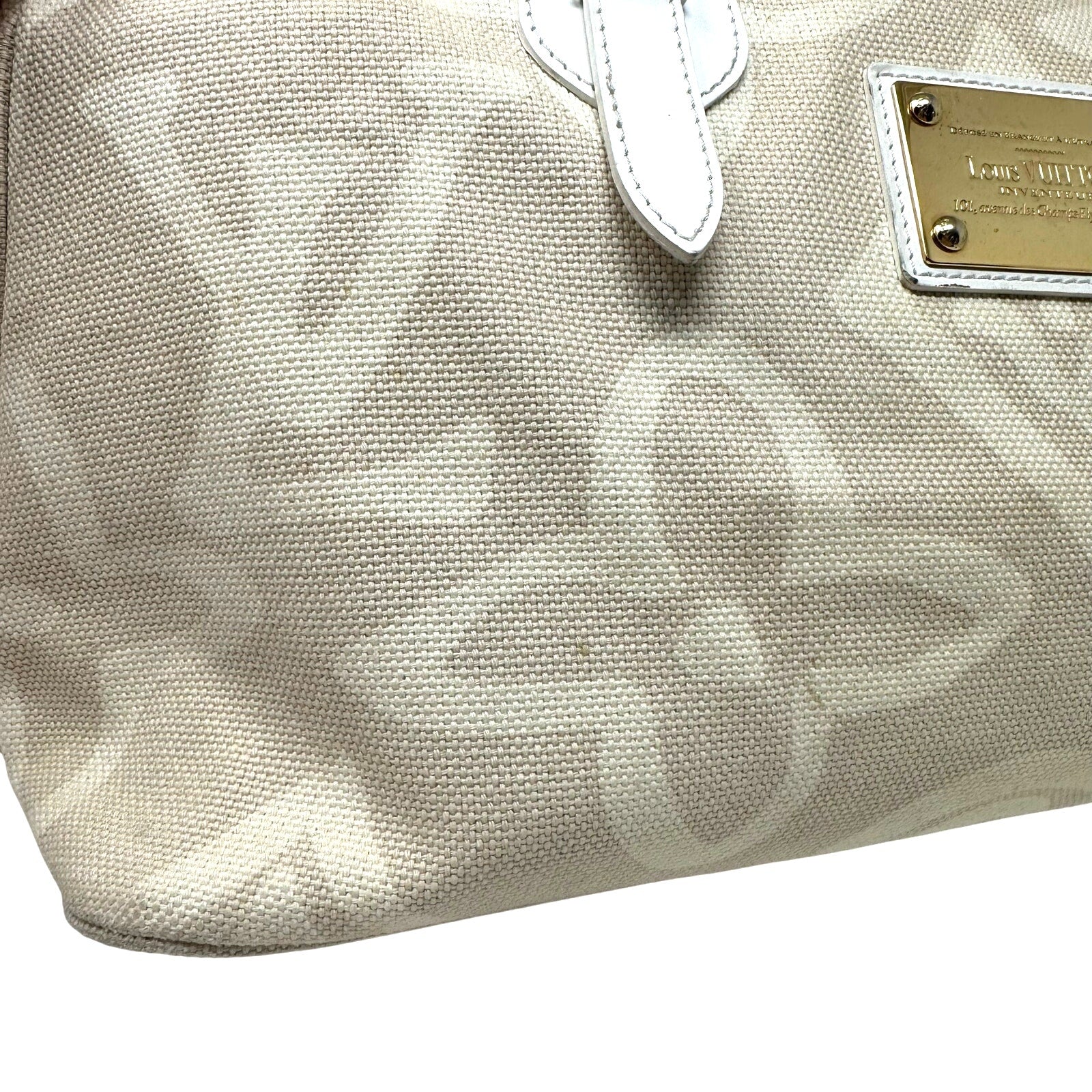 Louis Vuitton LV Tahitienne Cabas PM Tote Shoulder Bag Neutrals Beige Canvas