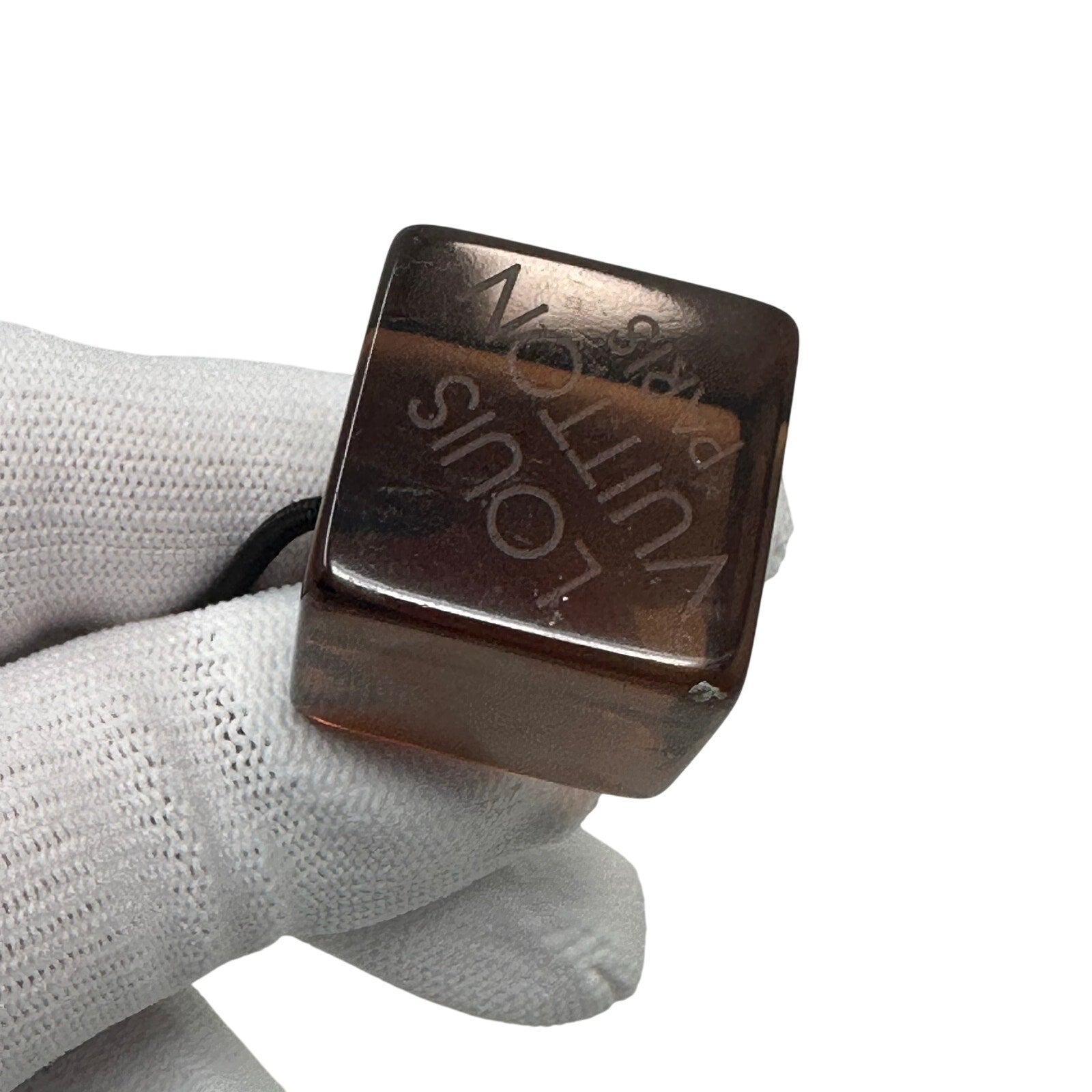 Louis Vuitton LV Transparent Hair Tie Bobbles Clear Brown