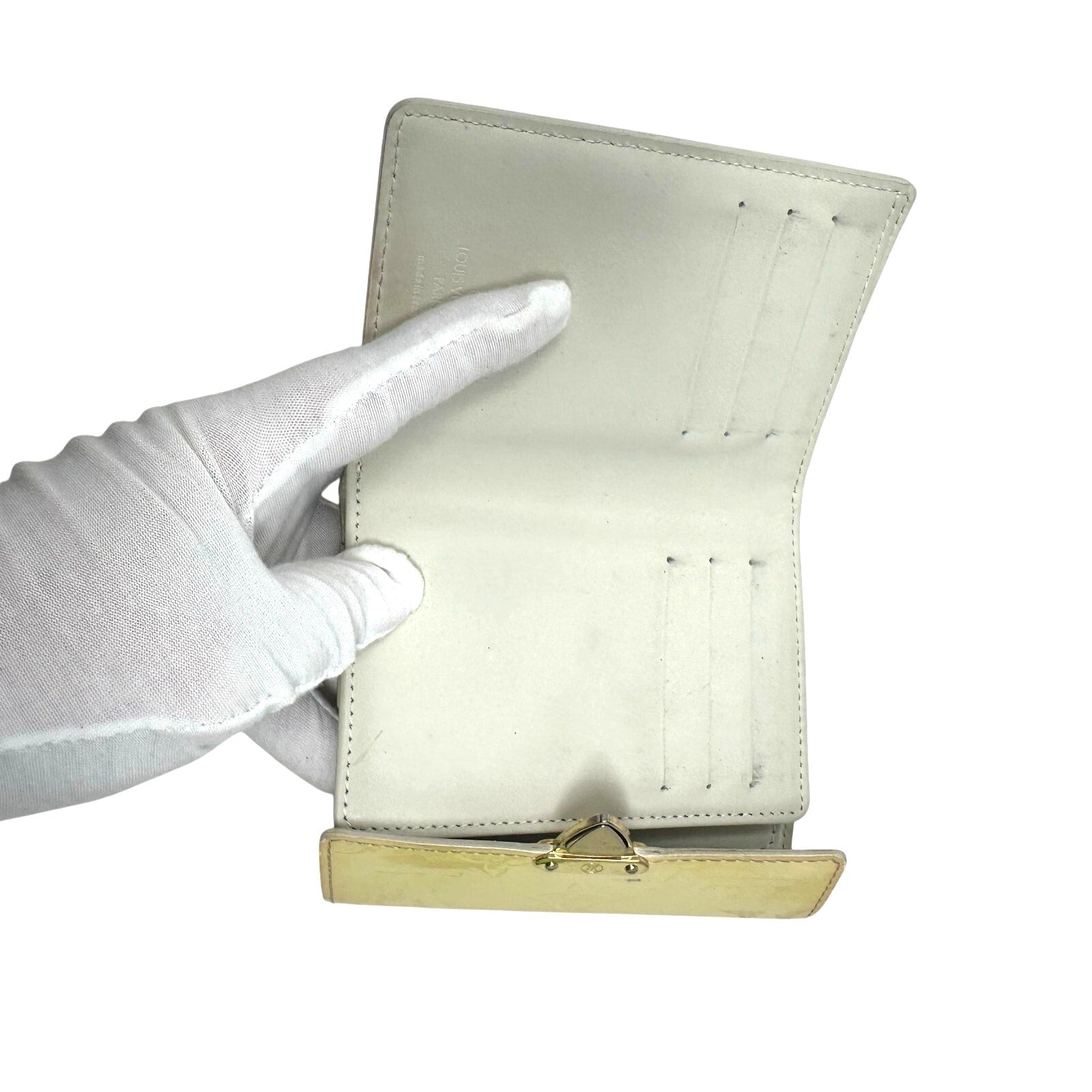 Louis Vuitton LV Monogram Vernis Koala Wallet Cream Yellow