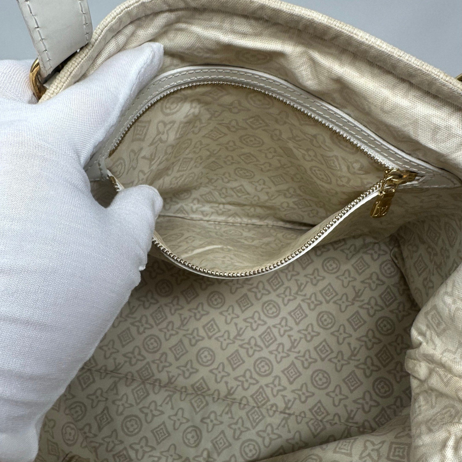 Louis Vuitton LV Tahitienne Cabas PM Tote Shoulder Bag Neutrals Beige Canvas