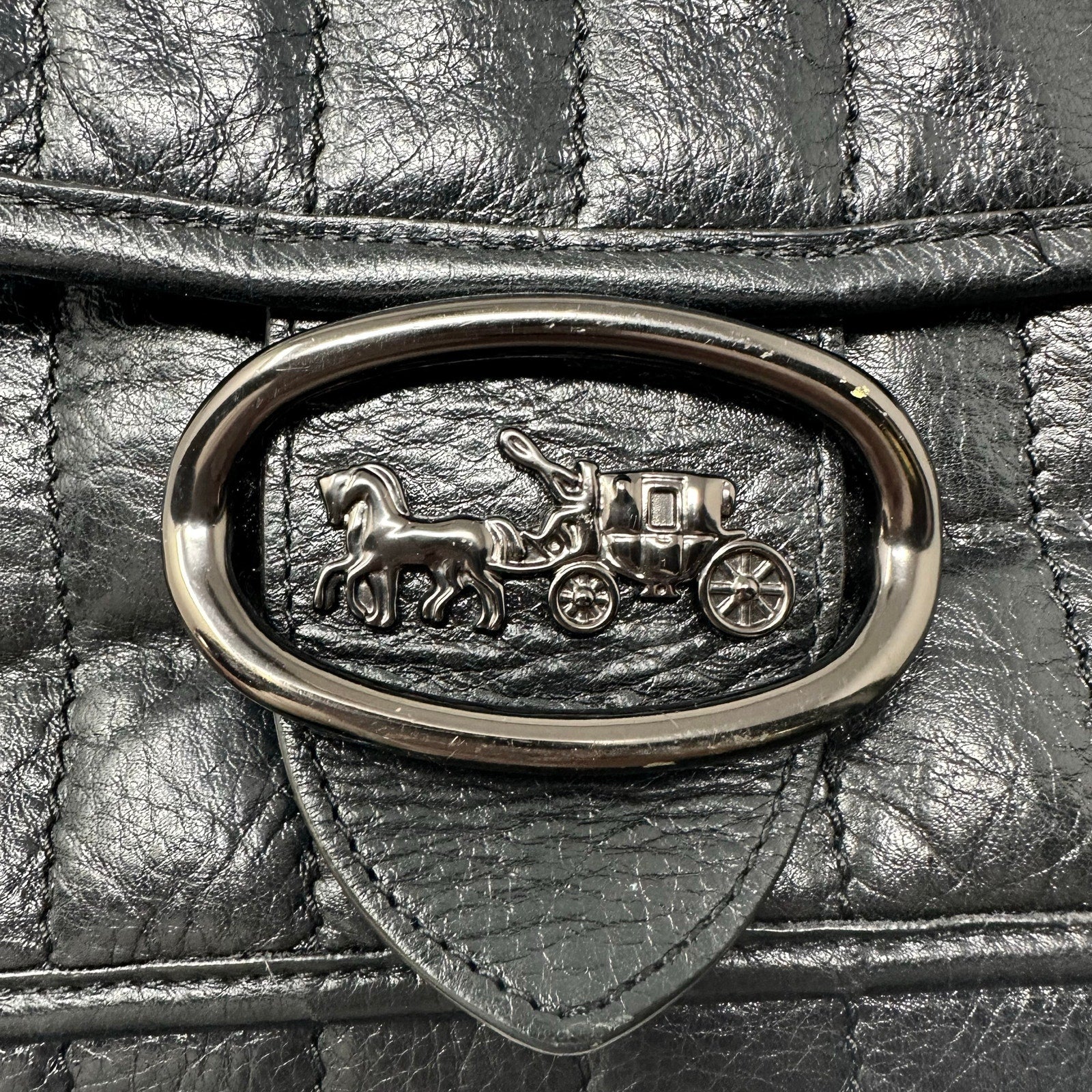 Coach Vintage Melody 29 Quilted Leather Shoulder Bag Crossbody Black