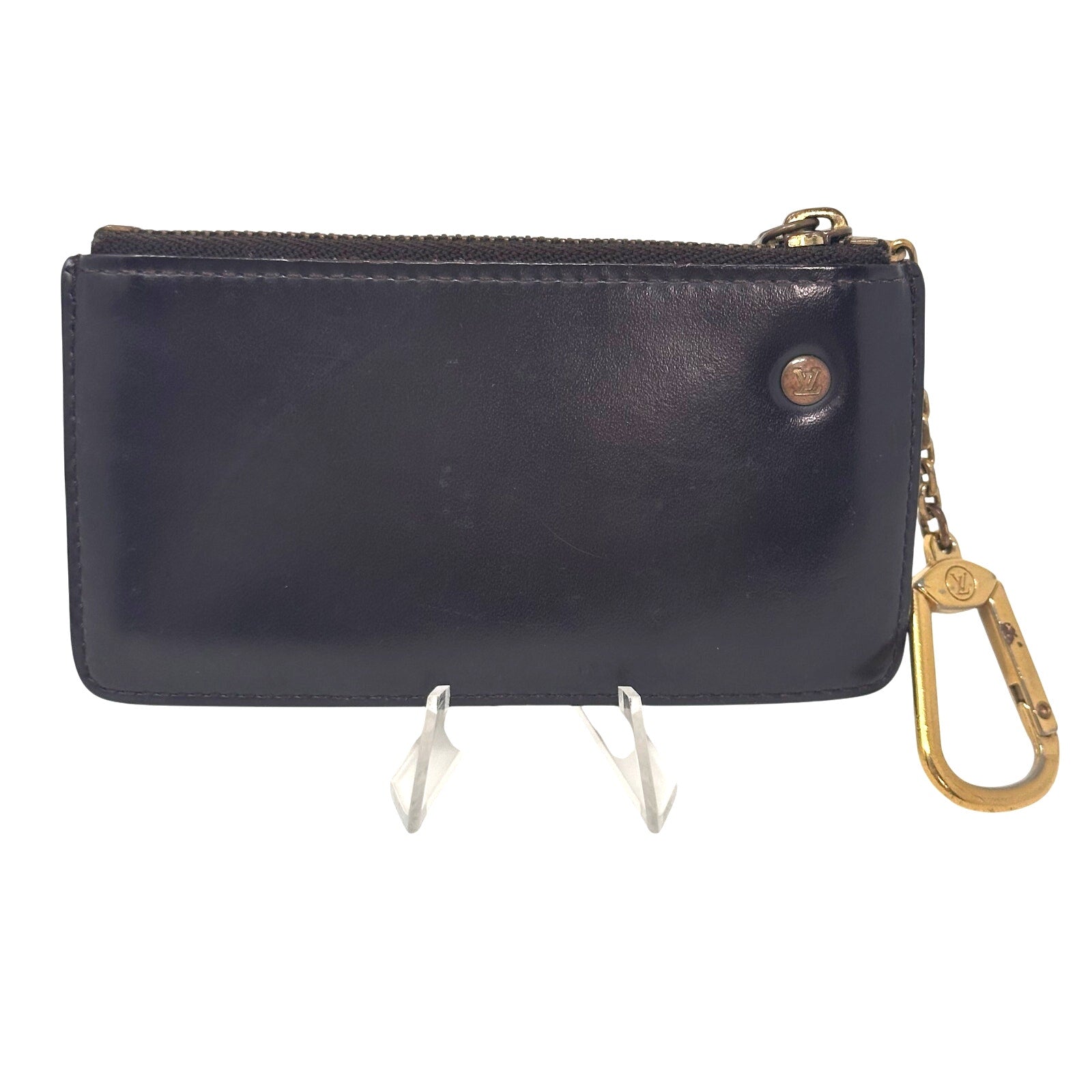 Louis Vuitton LV Damier Ebene Coin Pochette Cles Zii Key Pouch Keychain Limited Edition Solid Back