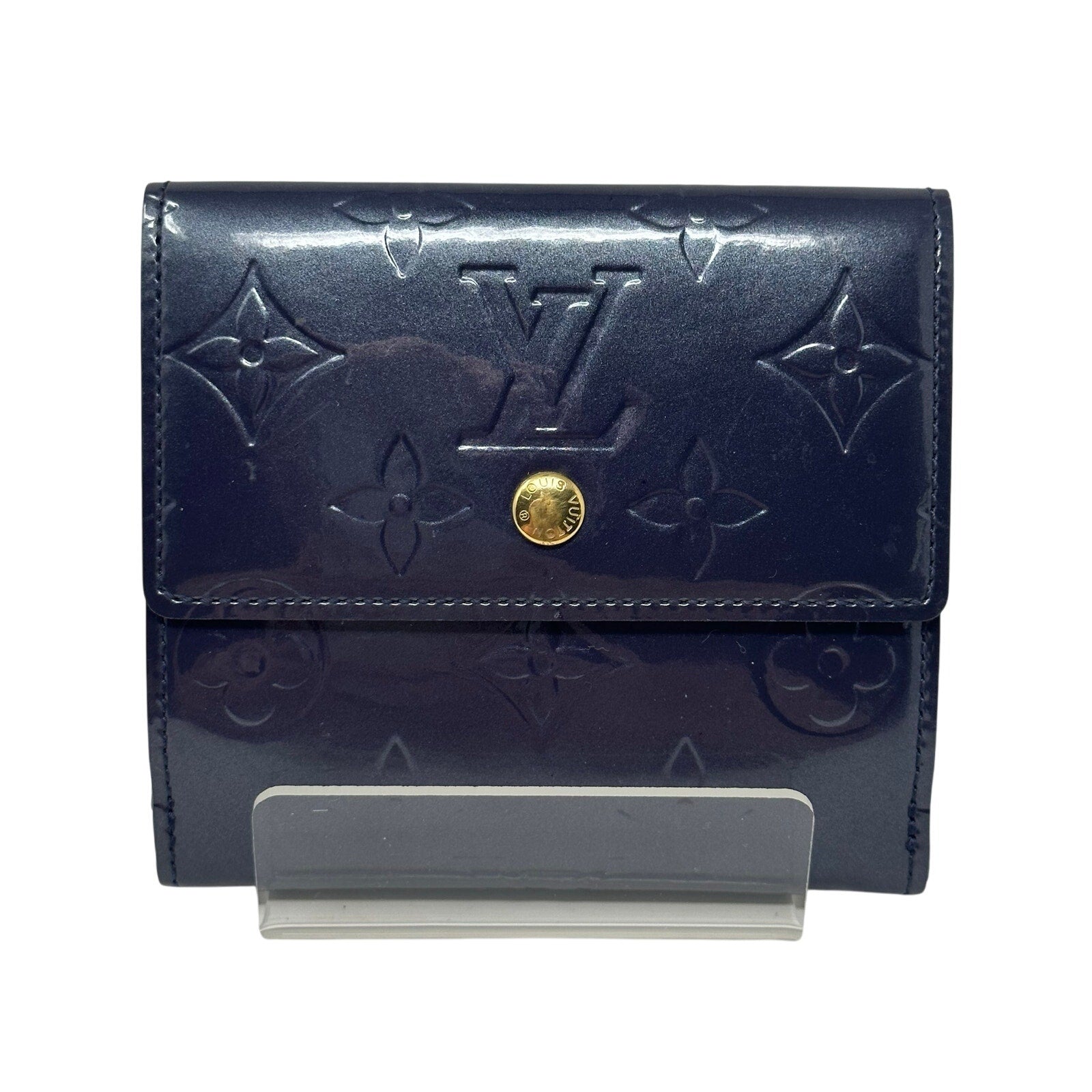 Louis Vuitton LV Vernis Monogram Elise Wallet Pearl Steel Blue