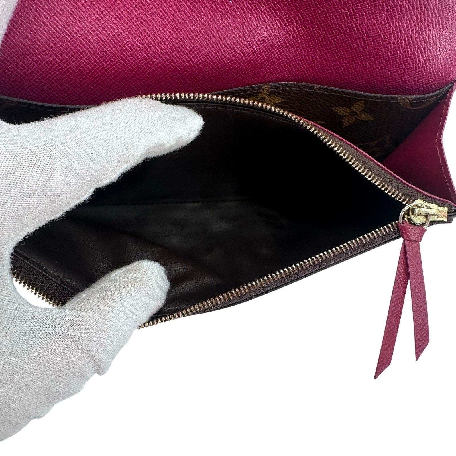 Louis Vuitton LV Monogram Emilie Wallet Pivione Pink