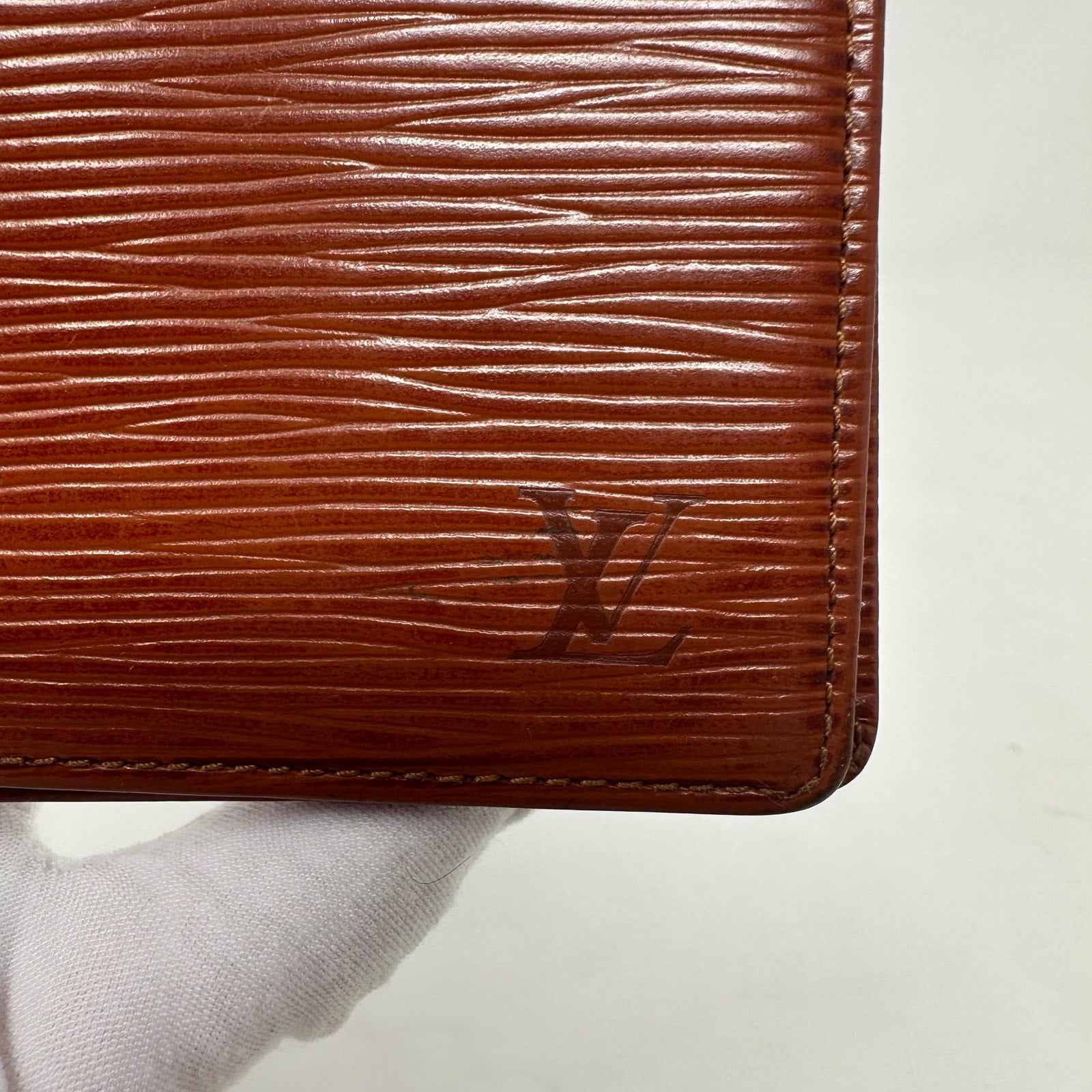 Louis Vuitton LV Epi Leather Card Case ID Holder Brown