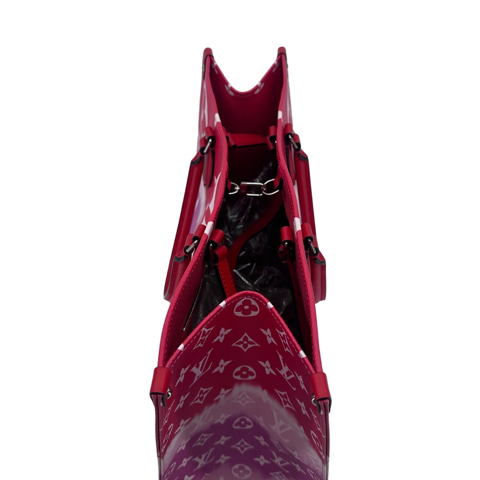 Louis Vuitton LV Monogram Escale Onthego GM Rouge Red Pink Tote Bag Full Set