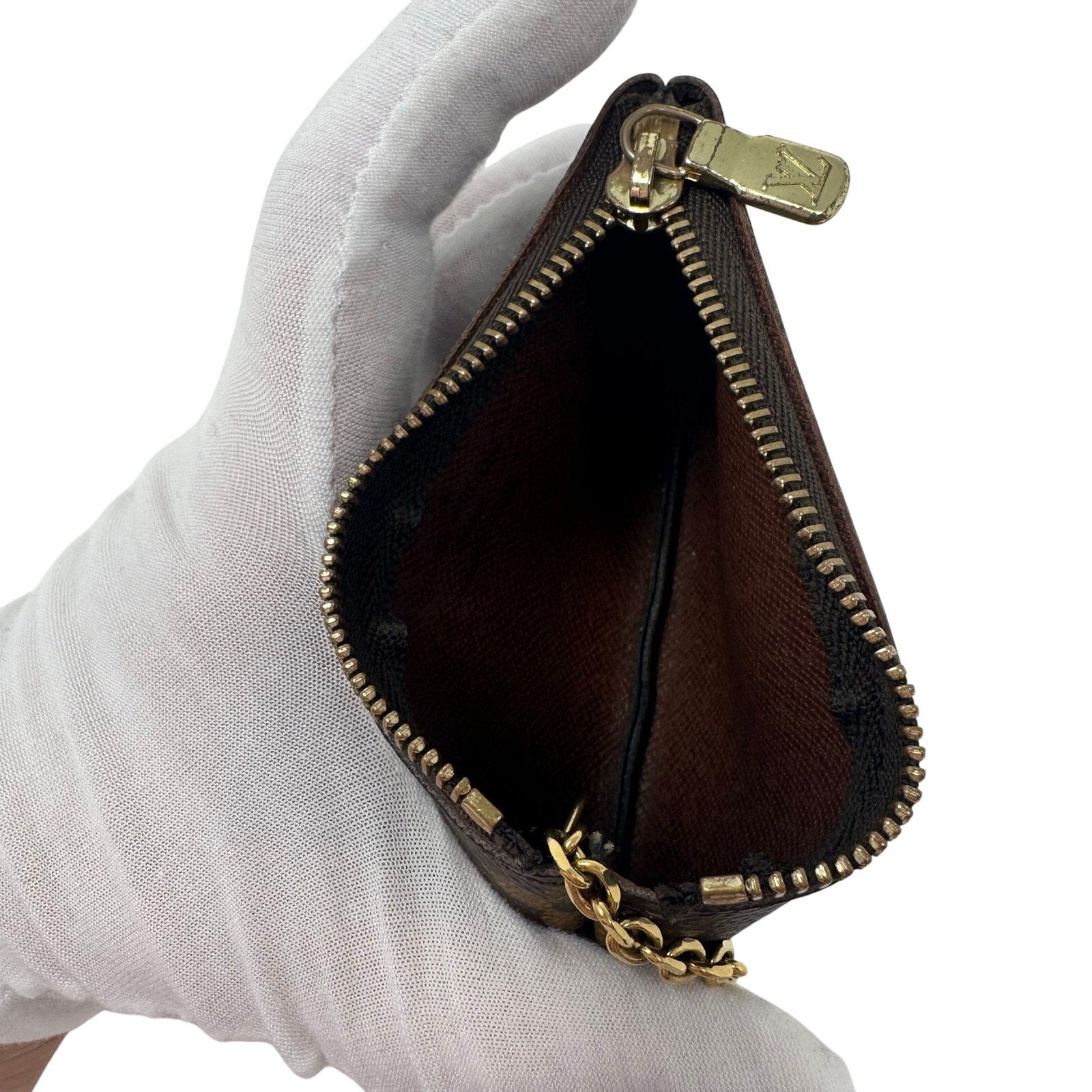 Louis Vuitton LV Monogram Key Coin Cles Zip Pouch Keychain