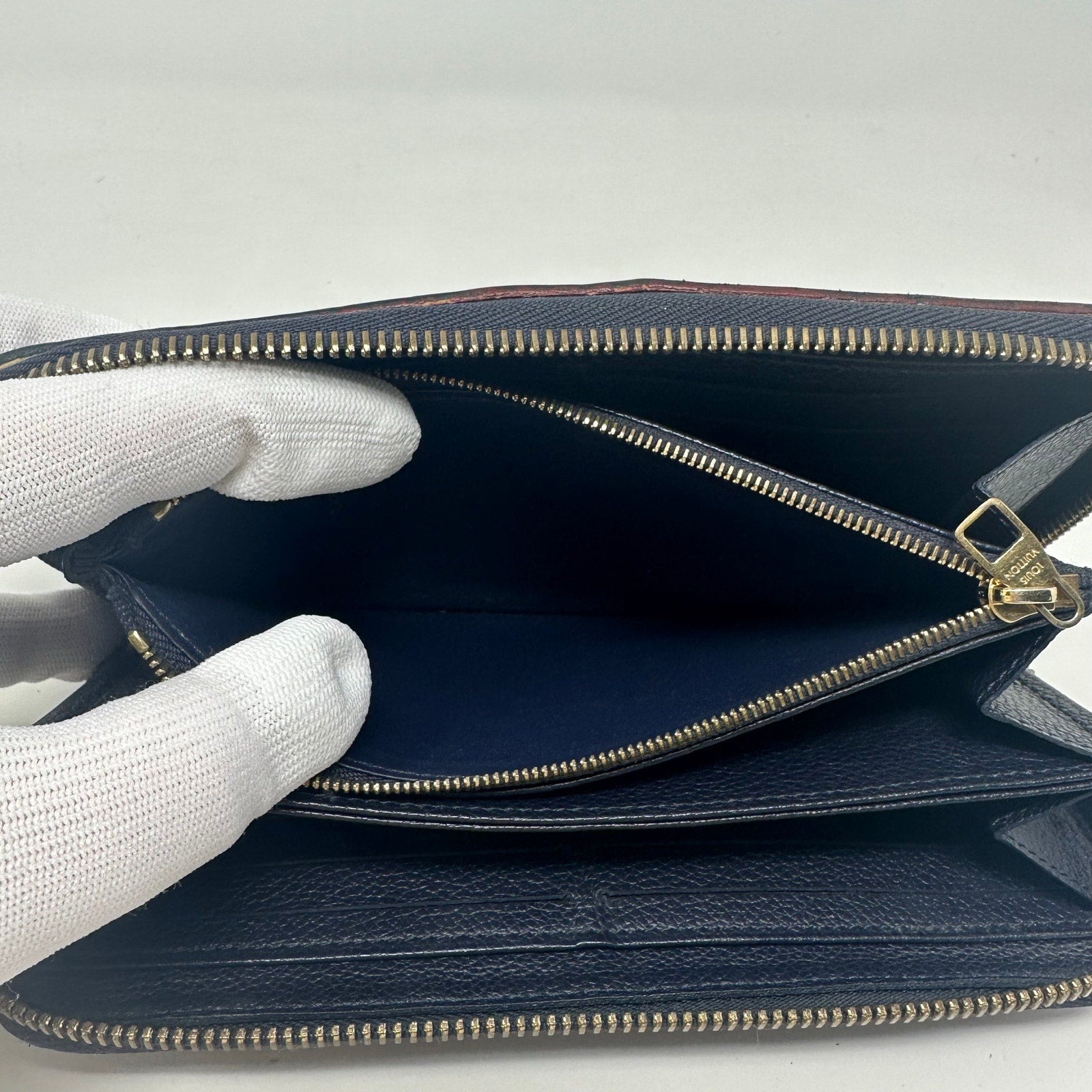 Louis Vuitton LV Zippy Vertical Round Monogram Empreinte Long Wallet Blue