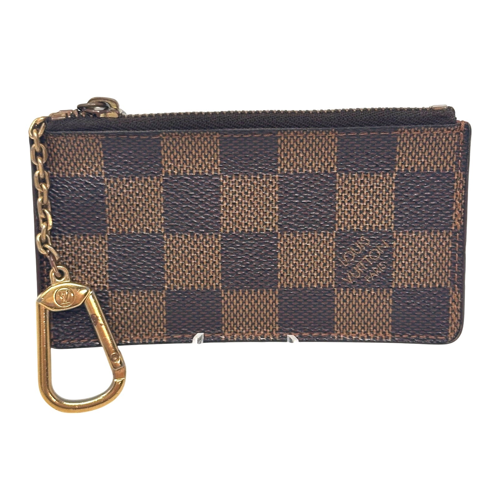 Louis Vuitton LV Damier Ebene Coin Pochette Cles Zii Key Pouch Keychain Limited Edition Solid Back